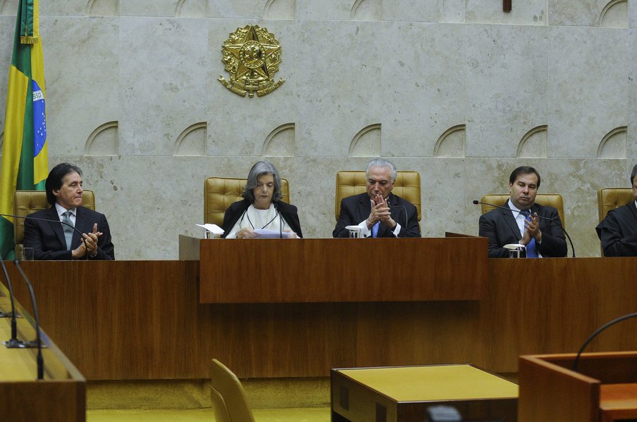 abertura do Ano Judiciário de 2018. presidente do Supremo Tribunal Federal (STF)  Cármen Lúcia. Participam: presidente do Senado, senador Eunício Oliveira (PMDB-CE); Michel Temer