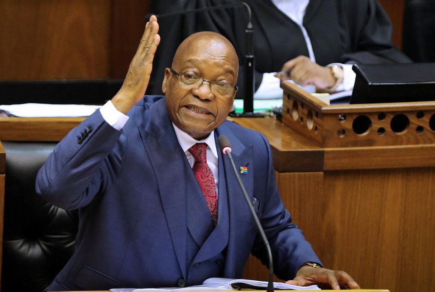 President Jacob Zuma gestures as he addresses the parliament in Cape Town, South Africa, November 2, 2017. REUTERS/Sumaya Hisham