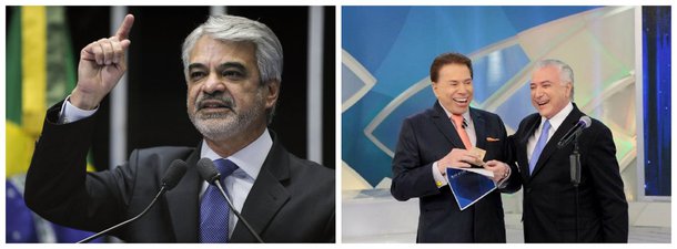 Senador Humberto Costa (PT-PE), Michel Temer e apresentador e dono do SBT Silvio Santos 2