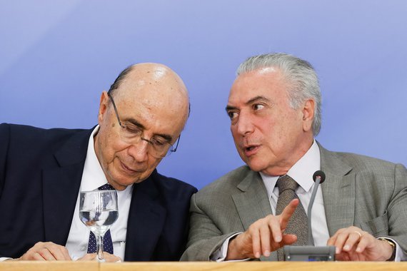 Brasília - Ministro da Fazenda, Henrique Meirelles, e o presidente Michel Temer durante anuncio do pacote de medidas econômicas (Beto Barata/PR)