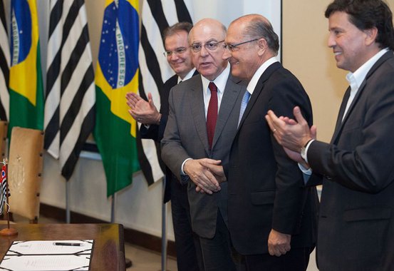 Secretário de Agricultura de São Paulo, Arnaldo Jardim (PPS), e governador Geraldo Alckmin (PSDB)