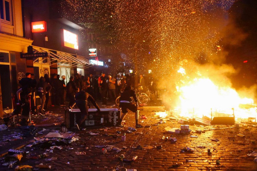 Protestos durante reunião do G20 em Hamburgo, Alemanha