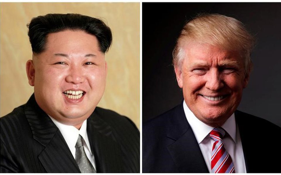 Montagem com fotos do líder da Coreia do Norte, Kim Jong Un, e do presidente dos Estados Unidos, Donald Trump REUTERS/KCNA Divulgação via REUTERS &amp; REUTERS/Lucas Jackson
