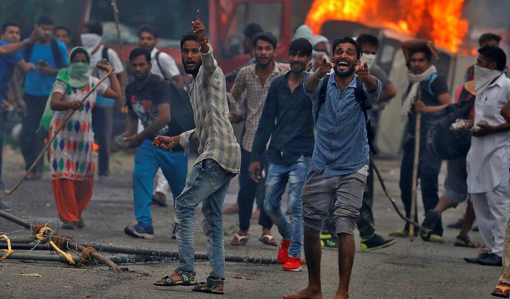Protesto em Panchkula, na Índia 25/08/2017 REUTERS/Cathal McNaughton