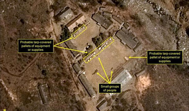 Base nuclear norte-coreana de Punggye-ri é vista em imagem de satélite 12/04/2017 Cortesia Airbus Defense &amp; Space and 38 North/Divulgação via REUTERS