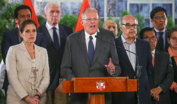Presidente do Peru, Pedro Pablo Kuczynski, durante discurso no Palácio do governo, em Lima 14/12/2017 Palácio do Governo do Peru/Divulgação via Reuters.