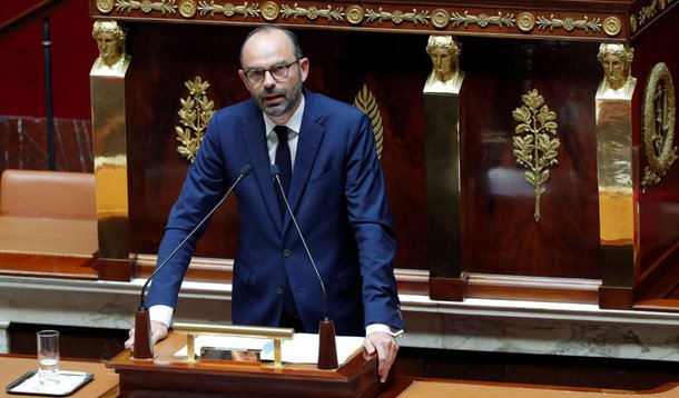 French Prime Minister Edouard Philippe delivers a speech on the government general policies plans at the National Assembly in Paris, France, July 4, 2017. REUTERS/Philippe Wojazer