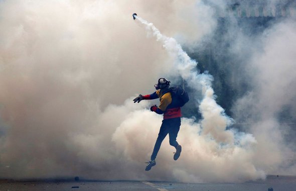 Protestos contra governo de Nicolás Maduro, em Caracas, Venezuela