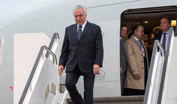 Michel Temer, Präsident Brasiliens, bei der Ankunft zum G20-Gipfel auf dem Flughafen Hamburg.