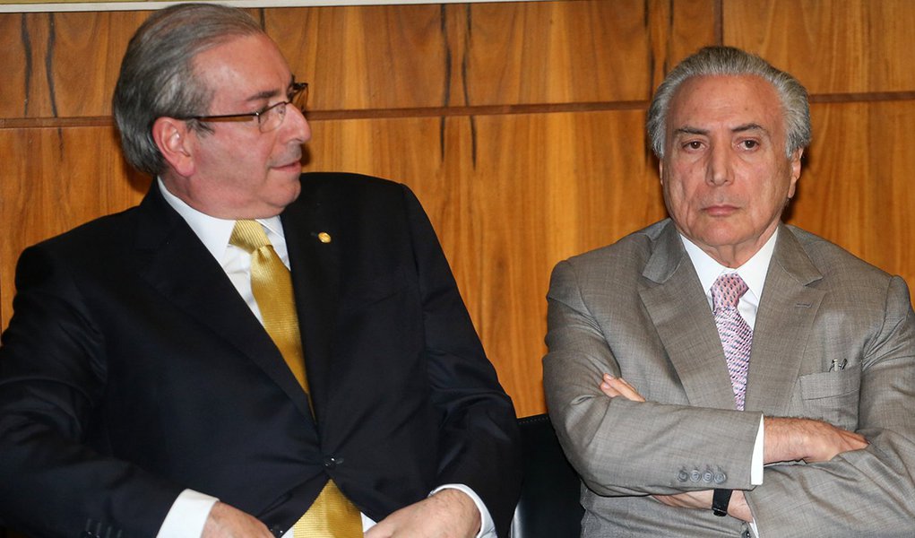 Brasília- DF 01-07-2015- Vice-Presidente Michel Temer, Eduarado Cunha, Renan Calheiros, Presidente do PT, Rui Falcão durante posse da presidente do PCdoB, Luciana Santos. Foto: Lula Marques/ Agência PT