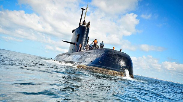 Submarino argentino Ara San Juan, que desapareceu durante manobras