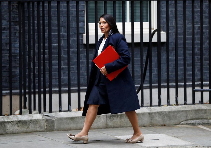 Priti Patel, Britain's Secretary of State for International Development arrives in Downing Street, in London, October 31, 2017. REUTERS/Peter Nicholls/Files