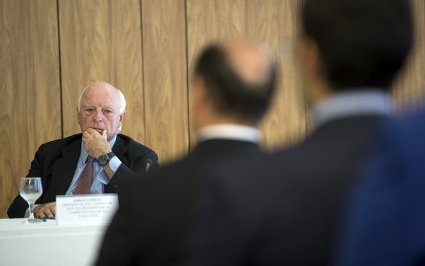 O presidente da Câmara de Políticas de Gestão, Desempenho e Competitividade da Presidência da República, Jorge Gerdau, durante reunião no Palácio do Planalto (Marcelo Camargo/Agência Brasil)