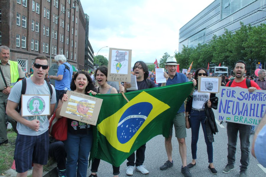 protesto contra temer em hamburgo