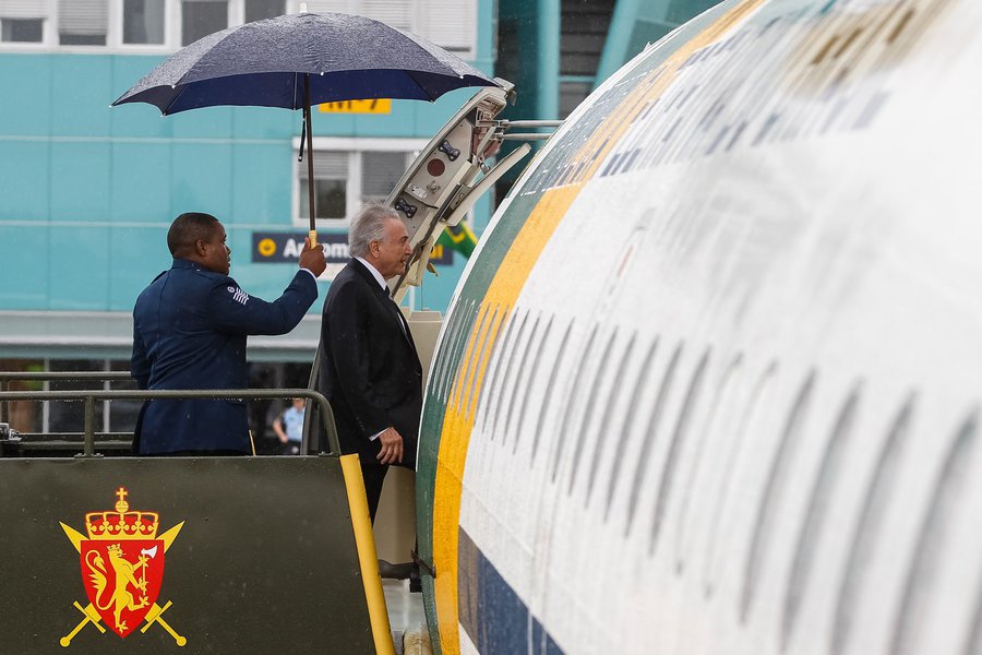 23/06/2017- Oslo- O presidente Michel Temer na partida para Brasília. Foto: Beto Barata/PR/FotosPúblicas