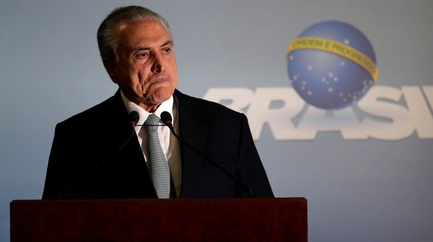 Presidente Michel Temer faz pronunciamento no Palácio do Planalto. 18/05/2017 REUTERS/Ueslei Marcelino