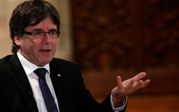 Líder da Catalunha, Carles Puigdemont, durante entrevista com a Reuters, em Barcelona 29/09/2017 REUTERS/Jon Nazca