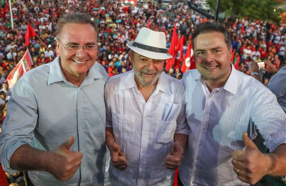 Ex pres Lula ao lado do senador Renan Calheiros (PMDB-AL) e do governador Renan Filho. Foto Ricardo Stuckert