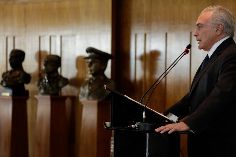 (Brasília - DF, 16/12/2016) Presidente Michel Temer durante cerimônia de cumprimentos de fim de ano dos Oficiais-Generais. Foto: Marcos Corrêa/PR