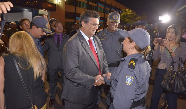 O governador Flávio Dino participou da solenidade e enfatizou que a maior promoção da história da Polícia Militar. Foto: Nael Reis/Secap