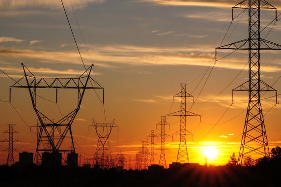 power transmission &amp; Sunset