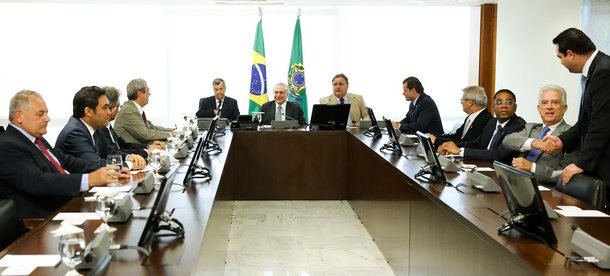 Brasília, DF, Brasil: O Presidente interino Michel Temer se reúne com líderes partidários da Câmara dos Deputados. (Foto: Marcelo Camargo/Agência Brasil)