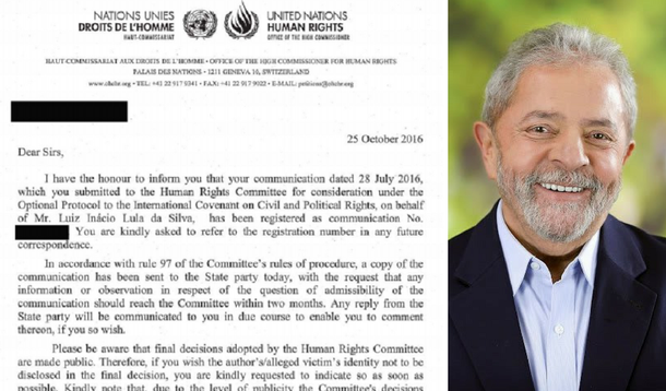 Carta ONU defesa Lula