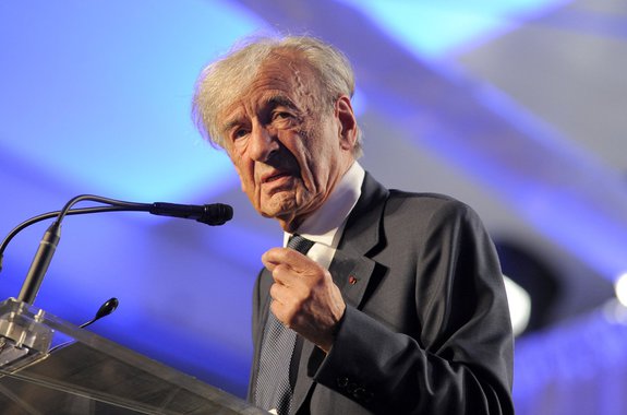 Elie Wiesel, founding chairman of the US Holocaust Memorial Museum, speaks during a ceremony to celebrate the museum's 20th anniversary in Washington, DC on April 29. 2013. AFP PHOTO/Jewel Samad (Photo credit should read JEWEL SAMAD/AFP/Getty Images)