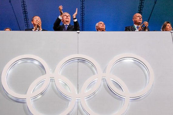 Presidente em Exercício Michel Temer e o Governador do Rio de Janeiro Luiz Fernando Pezão durante cerimônia de Abertura dos Jogos Olímpicos Rio 2016 (Rio de Janeiro - RJ, 05/08/2016) Foto: Beto Barata/PR