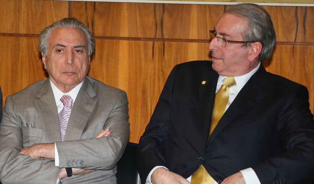 Brasília- DF 01-07-2015- Vice-Presidente Michel Temer, Eduarado Cunha, Renan Calheiros, Presidente do PT, Rui Falcão durante posse da presidente do PCdoB, Luciana Santos. Foto: Lula Marques/ Agência PT