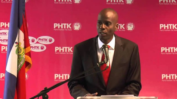 Jovenel Moïse, presidente do Haiti, durante sua campanha em 2015