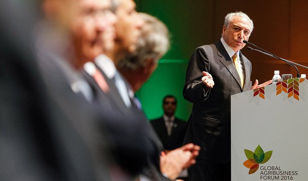 São Paulo - SP, 04/07/2016. Presidente em exercício Michel Temer durante Abertura Oficial do Global Agribusiness Forum 2016. Foto: Beto Barata/PR