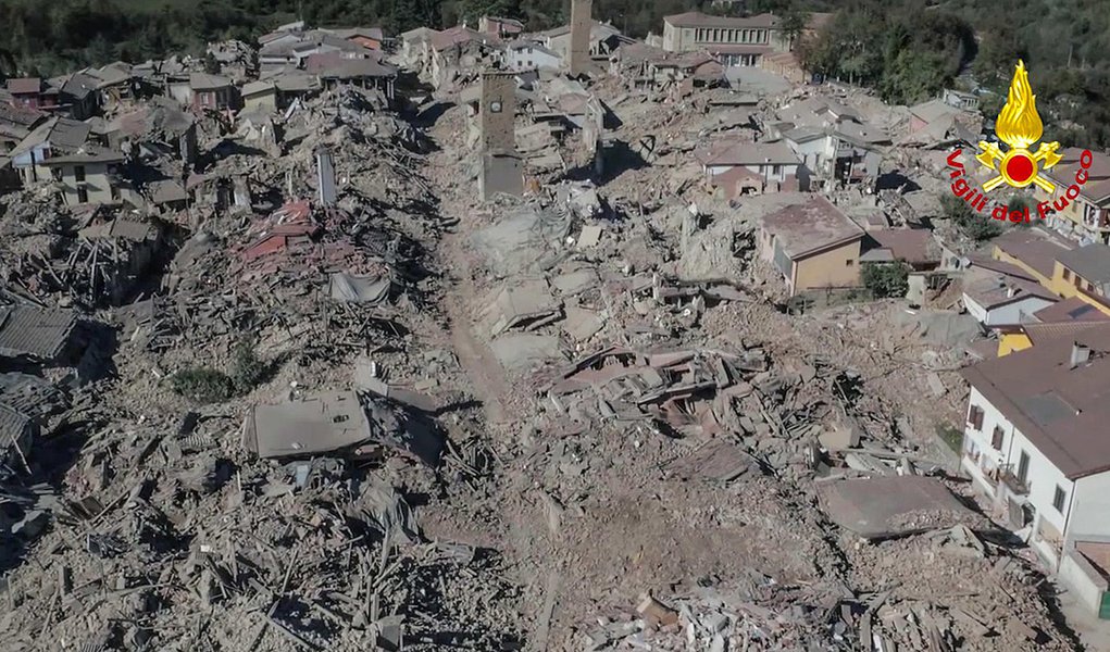 Pescara del Tronto, novo terremoto. Foto Vigilfuoco
