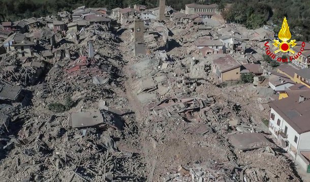 Pescara del Tronto, novo terremoto. Foto Vigilfuoco
