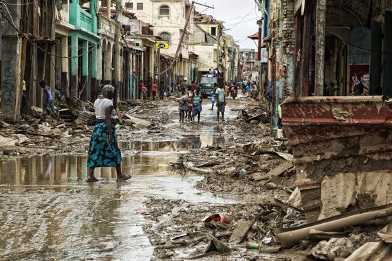 across wide areas. Coastal towns were severely damaged as were many homes in remote mountainous regions. International relief efforts are underway to provide food water and shelter to the people affected by the storm. Photo Logan Abassi UN/MINUSTAH