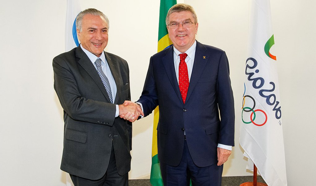 Rio de Janeiro - RJ, 14/06/2016. Presidente em Exercício Michel Temer durante audiência concedida à Thomas Bach, presidente do Comitê Olímpico Internacional - COI. Foto: Beto Barata/PR