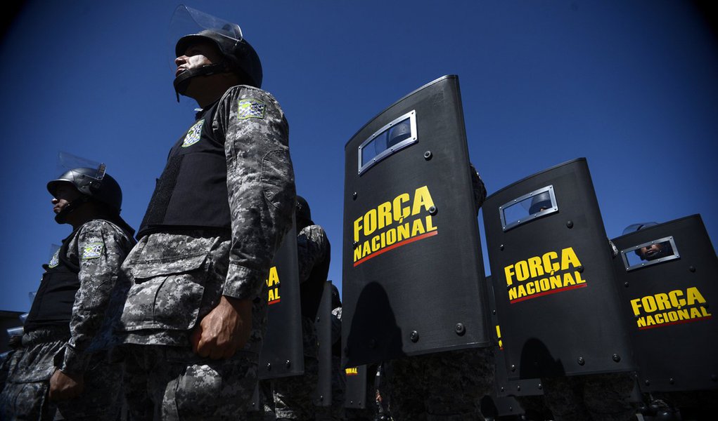 A Secretaria Nacional de Segurança realiza a formatura de 600 integrantes da Força Nacional. A solenidade marca a apresentação de parte do efetivo que irá atuar na Copa do Mundo (Fábio Rodrigues Pozzebom/Agência Brasil)