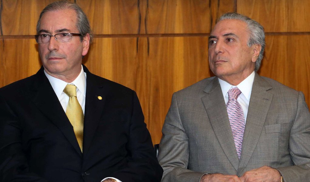 Brasília- DF 01-07-2015- Vice-Presidente Michel Temer, Eduarado Cunha, Renan Calheiros, Presidente do PT, Rui Falcão durante posse da presidente do PCdoB, Luciana Santos. Foto: Lula Marques/ Agência PT