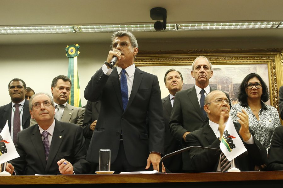 Reunião do diretório nacional do PMDB, que oficializou o desembarque do governo federal