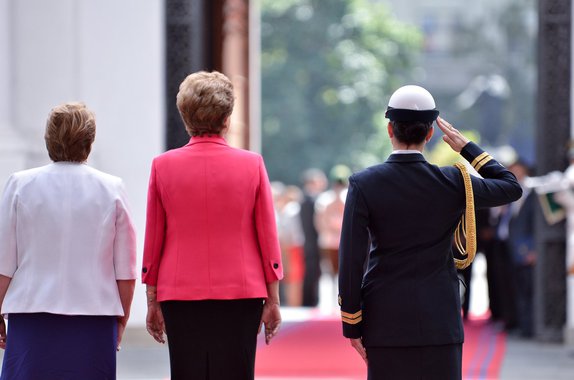 26/02/2016- Santiago, Chile- Dilma Rousseff se encontra com a presidente do Chile,Michelle Bachelet, no Palácio de la Moneda. Foto: Ministerio del Trabajo de Chile