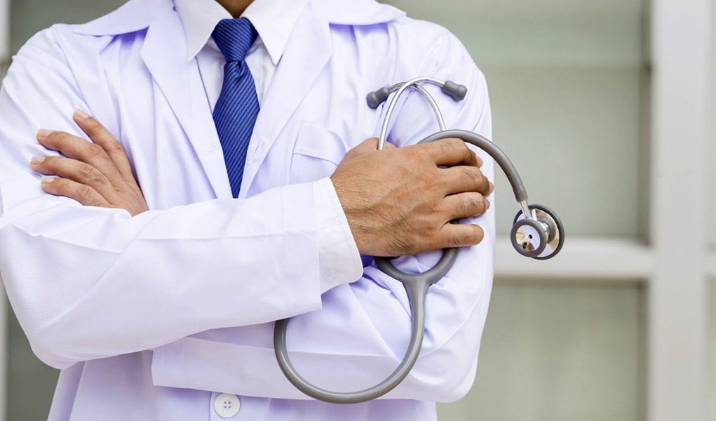 Doctor with stethoscope in a hospital