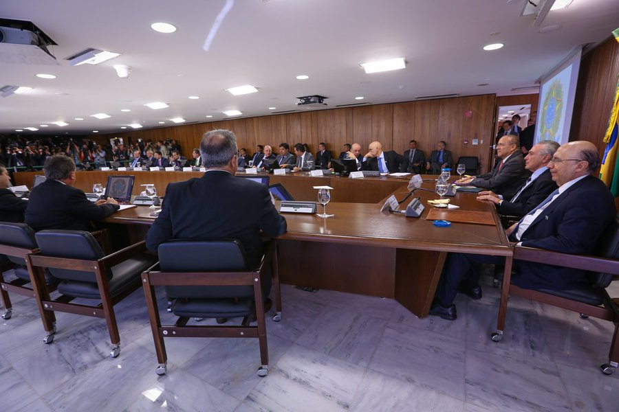 Brasília- DF- Brasil- 13/05/2016 Presidente em exercício Michel Temer realiza a primeira reunião Ministerial. Foto: Marcos Corrêa/ Michel Temer