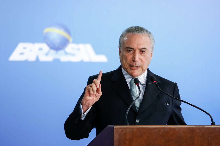 Presidente Interino Michel Temer durante cerimônia de posse do senhor Torquato Jardim no cargo de Ministro da Transparência, Fiscalização e Controle. (Brasília - DF, 02/06/2016) Foto: Beto Barata/PR