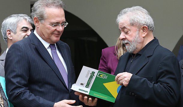 090/03/2016- Brasília- DF, Brasil- O ex-presidente Luiz Inácio Lula da Silva durante caf'w da manhã com o senador Renan Calheiros. Foto: Ricardo Stuckert/ Instituto Lula