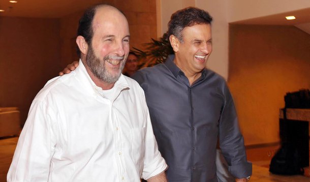 O candidato à Presidência da República pela Coligação Muda Brasil, Aécio Neves, reuniu-se, nesta sexta-feira (10/10), com Arminio Fraga, ex-presidente do Banco Central, no Rio de Janeiro. Crédito: Marcos Fernandes/Coligação Muda Brasil