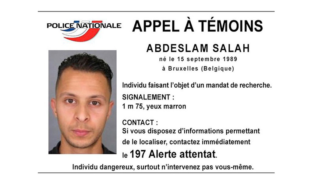 Imagem de Salah Abdeslam distribuída pela polícia francesa no Twitter em 15 de novembro de 2015. REUTERS/Divulgação via Reuters