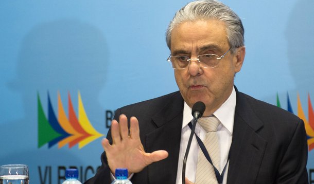 O presidente da Confederação Nacional da Indústria, Robson Braga de Andrade, durante coletiva na 6ª Cúpula do Brics (Marcelo Camargo/Agência Brasil)