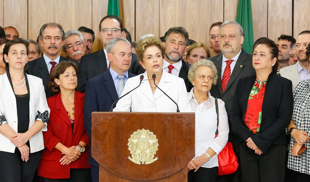 Brasília - DF, 11/05/2016. Presidenta Dilma Rousseff durante declaração à imprensa. Foto: Roberto Stuckert Filho/PR