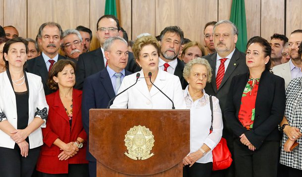 Brasília - DF, 11/05/2016. Presidenta Dilma Rousseff durante declaração à imprensa. Foto: Roberto Stuckert Filho/PR