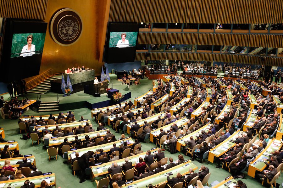 Nova Iorque - EUA, 22/04/2016. Presidente Dilma Rousseff durante sessão de abertura da cerimônia de assinatura do acordo de Paris. Foto: Ichiro Guerra/PR